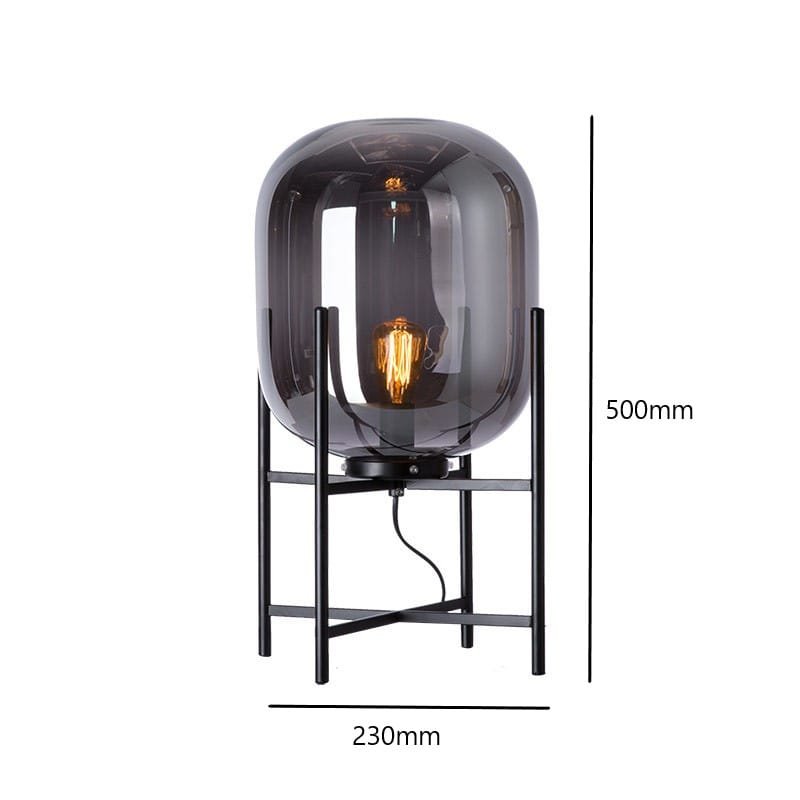 Slate Smoke Glass Table Lamp