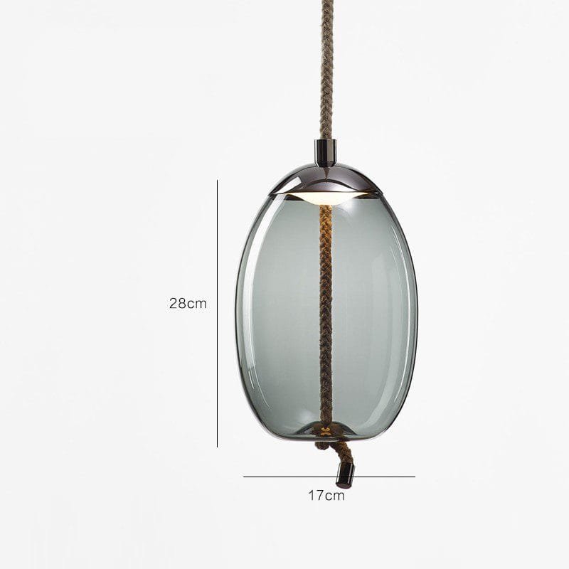 Aurorae Smoked Cluster-5 LED Glass Chandelier