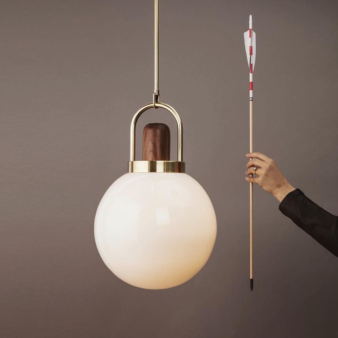 Full Moon Arc Glass Pendant Lamp