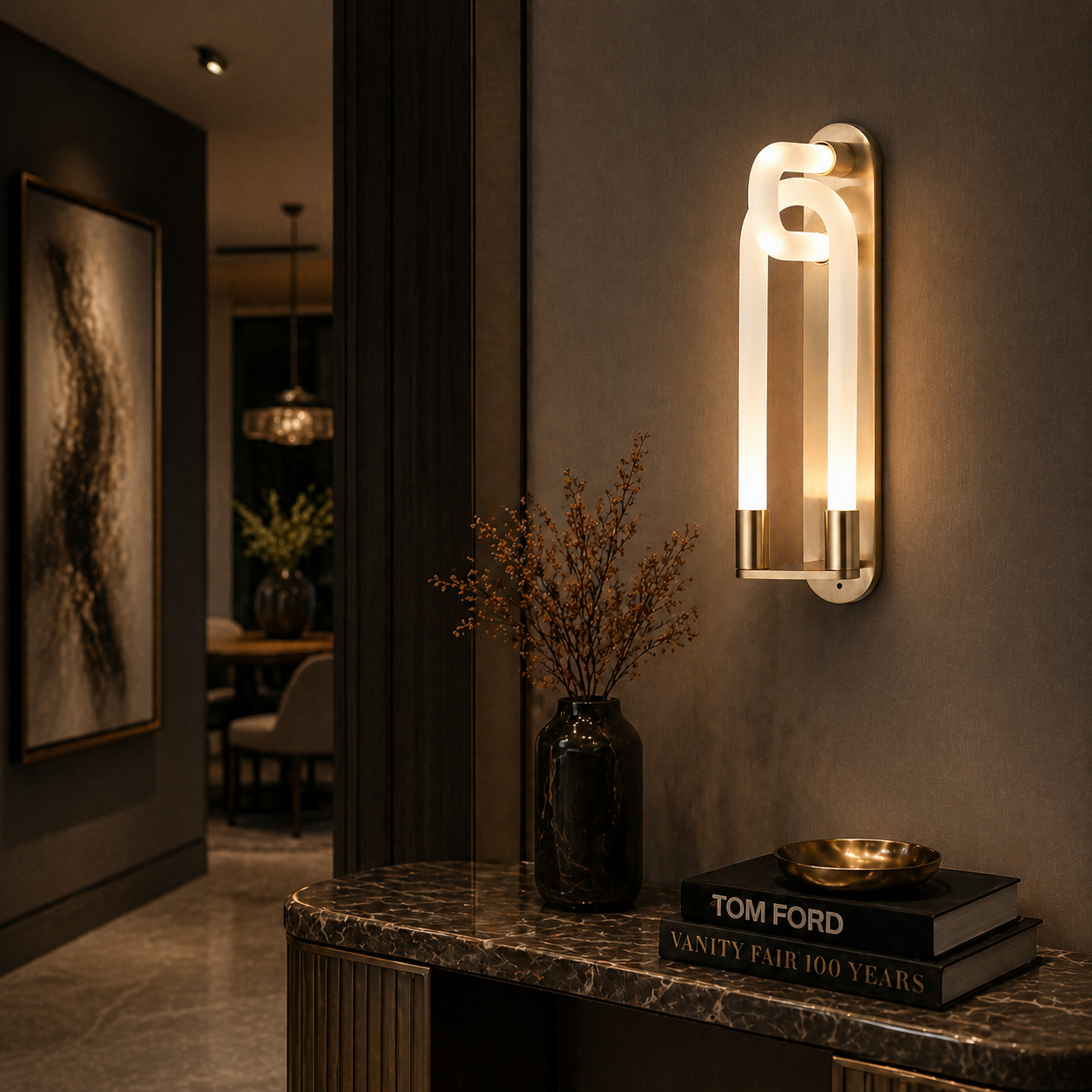 Sculpted Ties LED Wall Lamp