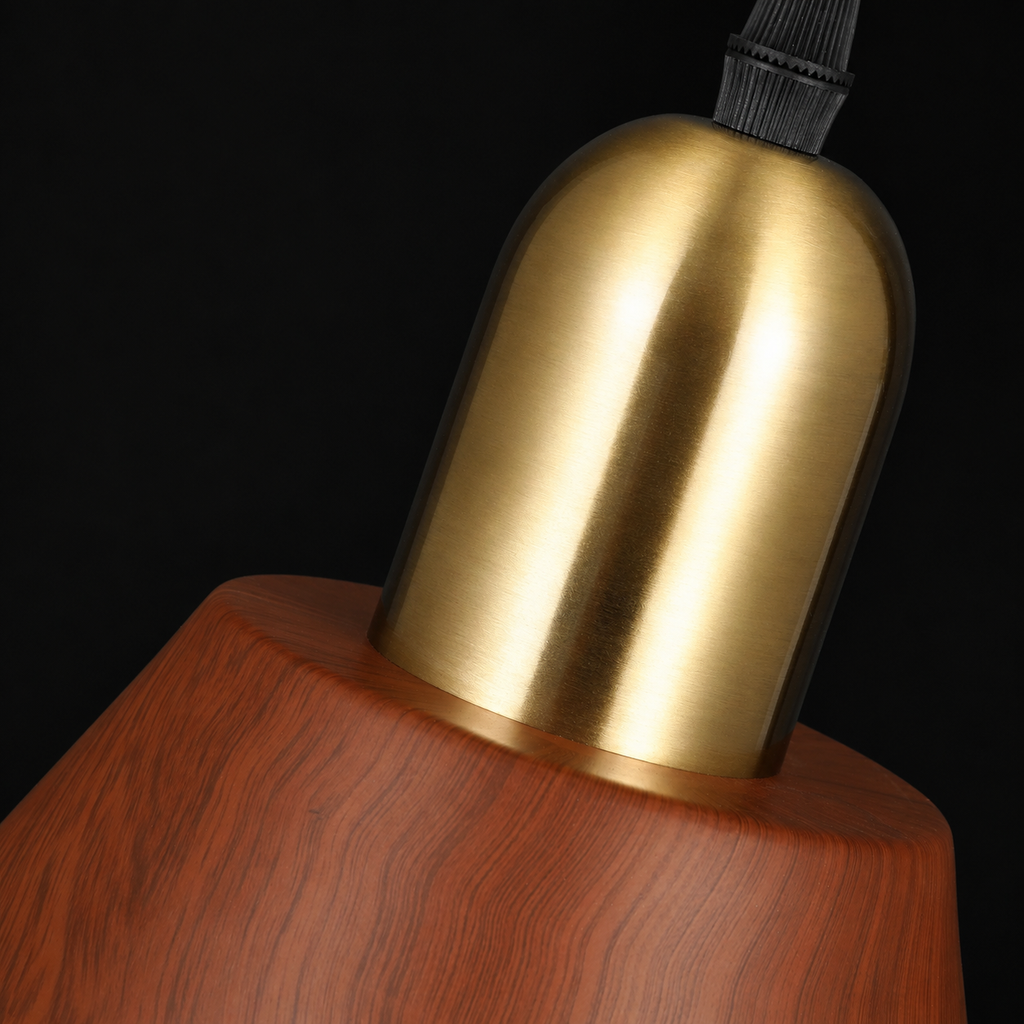 Timber Echo Cone Wood Grain Pendant Light