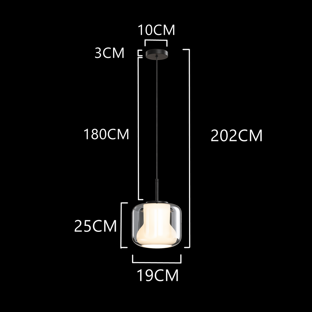 Noorveil Double Glass Pendant