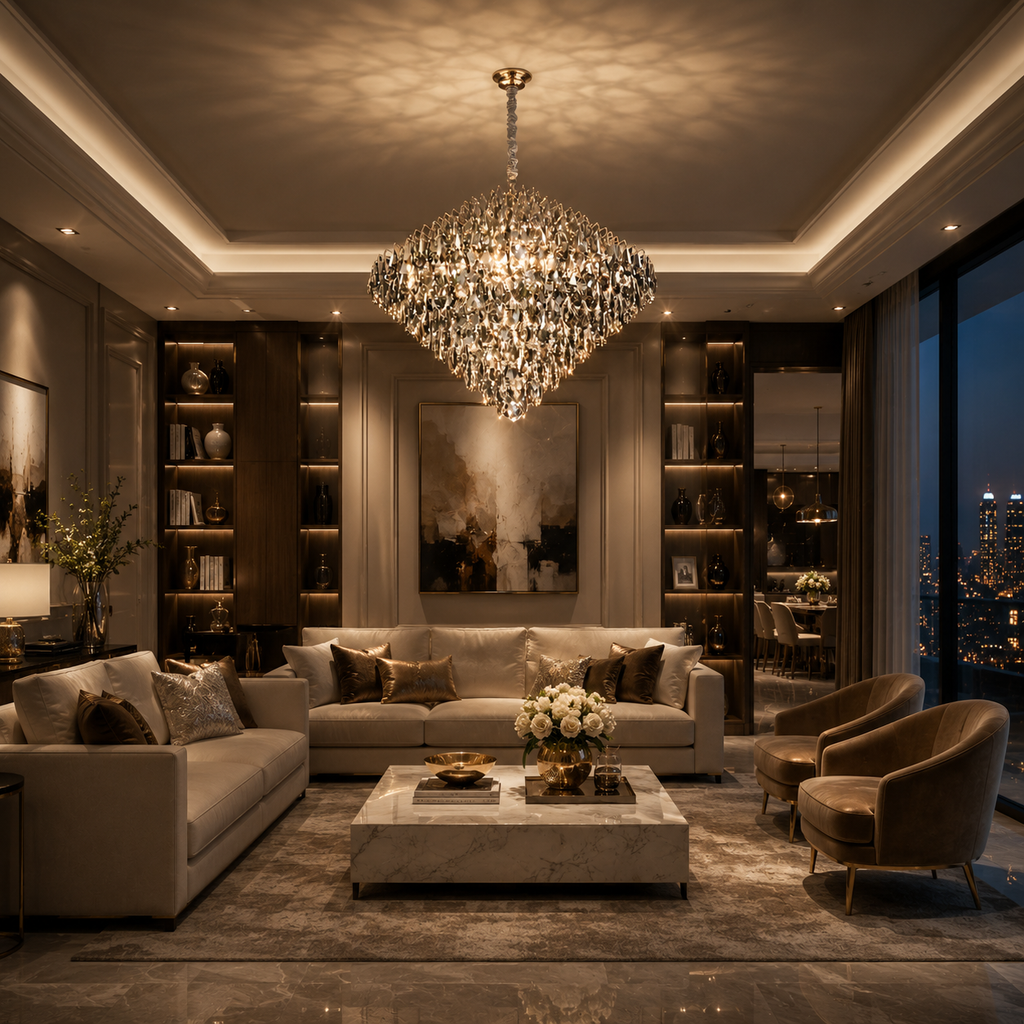 Luxury Square Crystal Chandelier