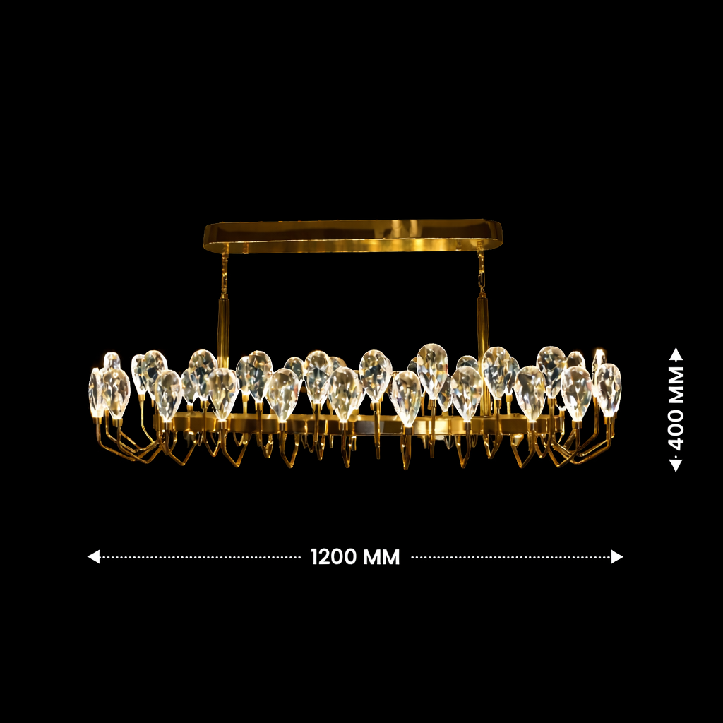 Braided Rope Teardrop Crystal Linear Chandelier