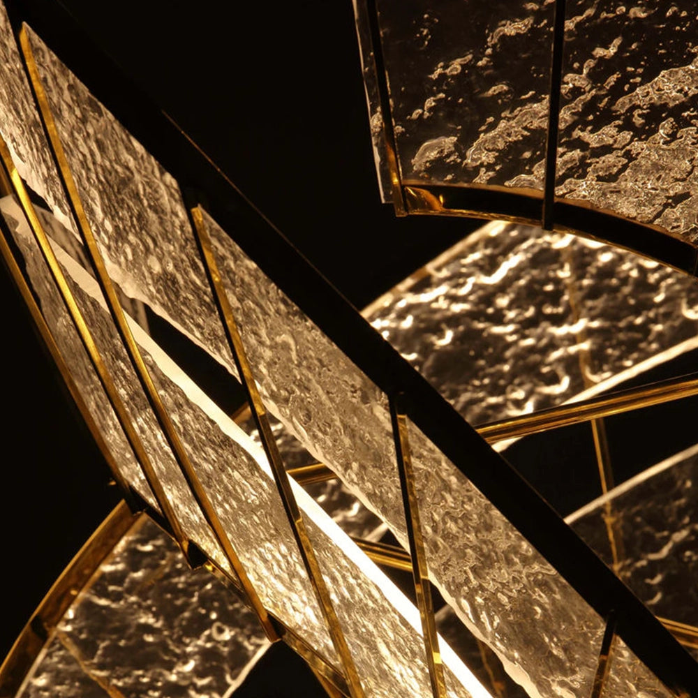 Golden Vortex Shard Chandelier