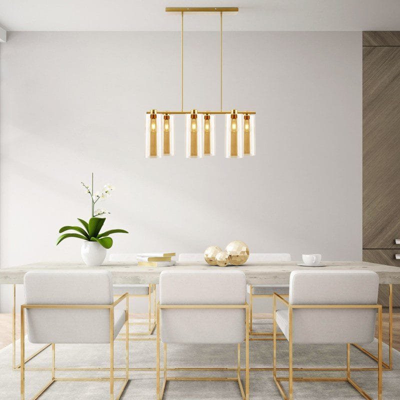 Smokey Lux (Gold) Glass Chandelier