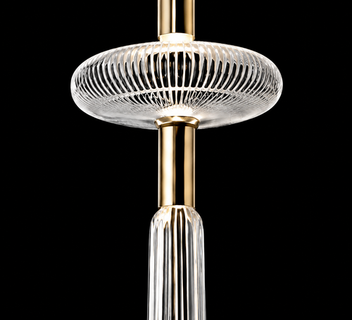 Modern Fluted Clear Glass Pendant Light