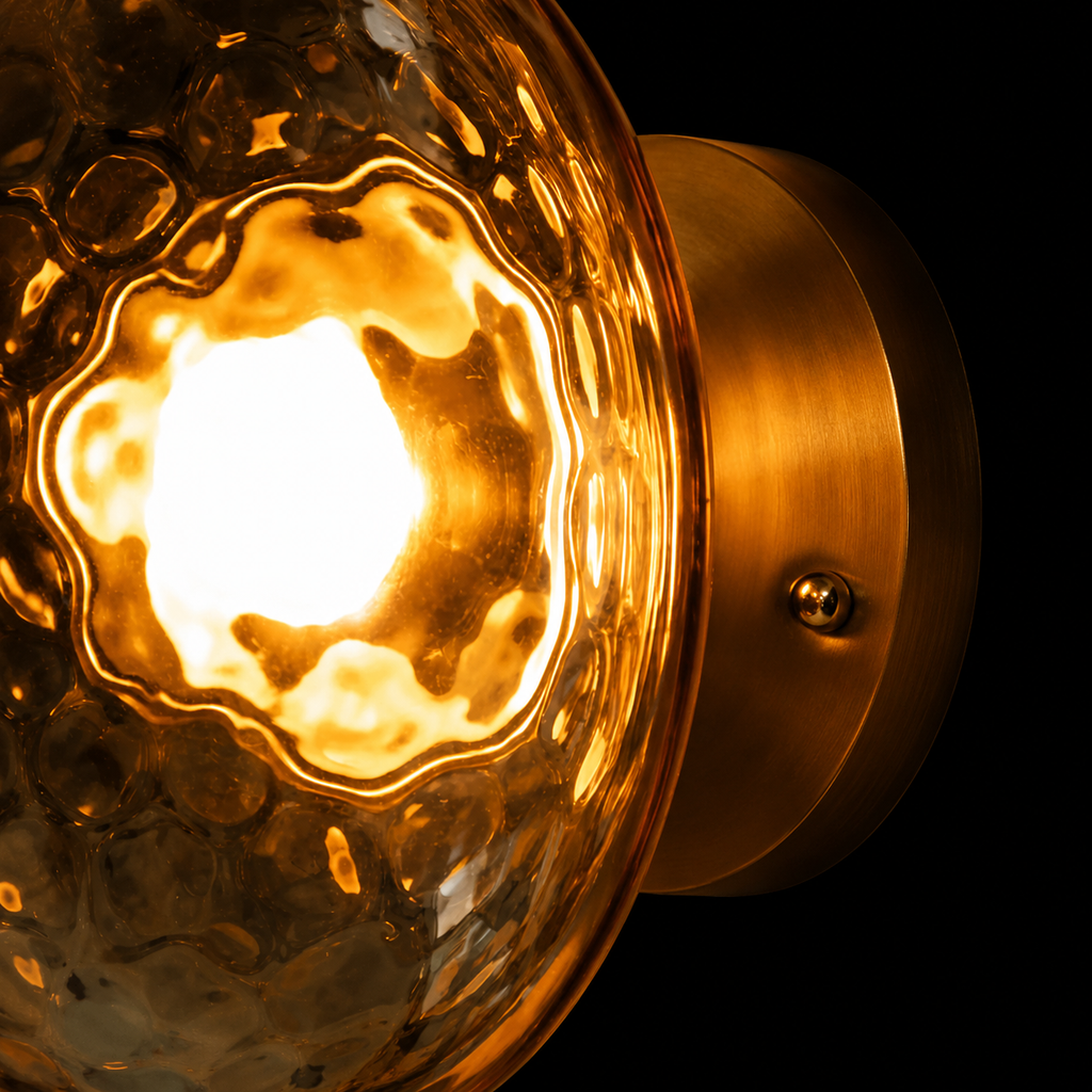 Solaris EmberSphere Amber Glass LED Wall Light