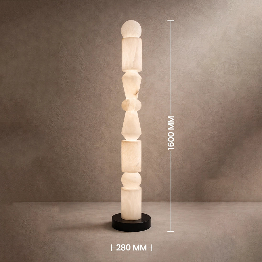 Totema Sculptural Marble Floor Lamp