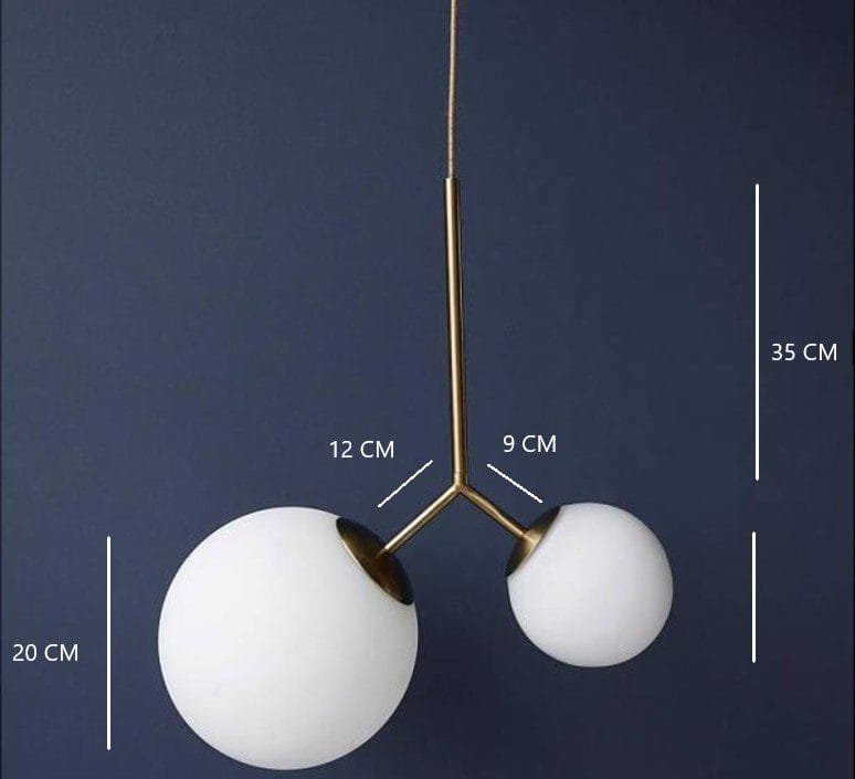 Opale Twins Glass Pendant Lamp
