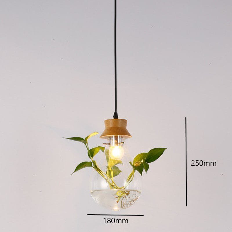Greenery Globe Natural Wood Pendant Light