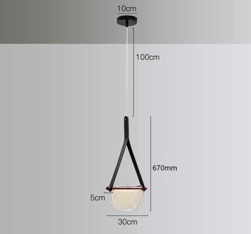 Kyoto Wood (Glass, Leather) Pendant Light
