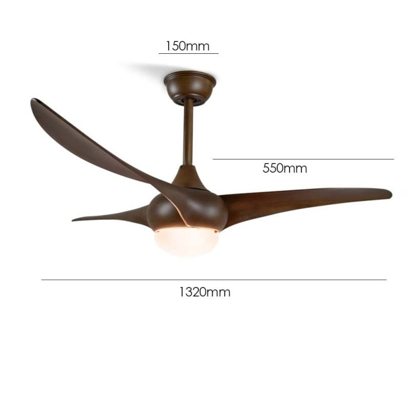 Curlew Dark Brown Under-light Ceiling Fans | 50W BLDC Motor | 1320mm | Metal Body