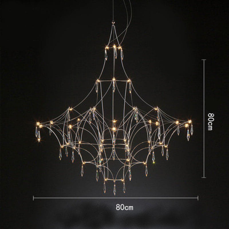 Crystalline Silver X Glass Chandelier