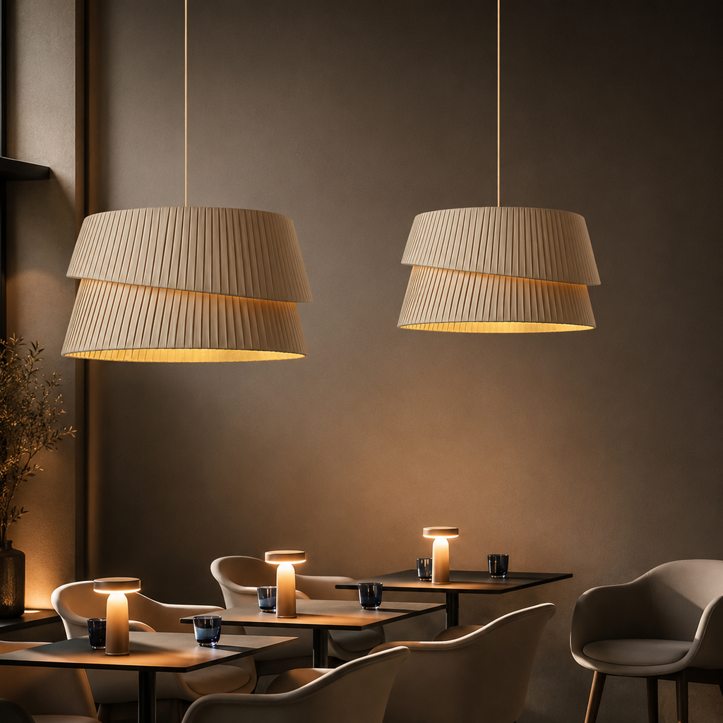 Horizon Weave Modern Textile Tiered Pendant Light