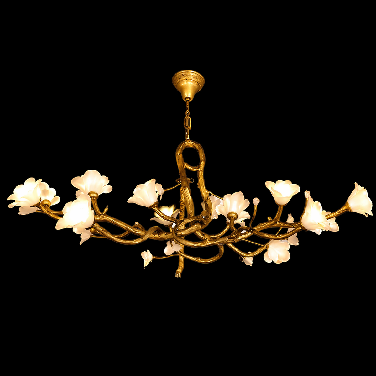 Alabaster Lotus Canopy Chandelier
