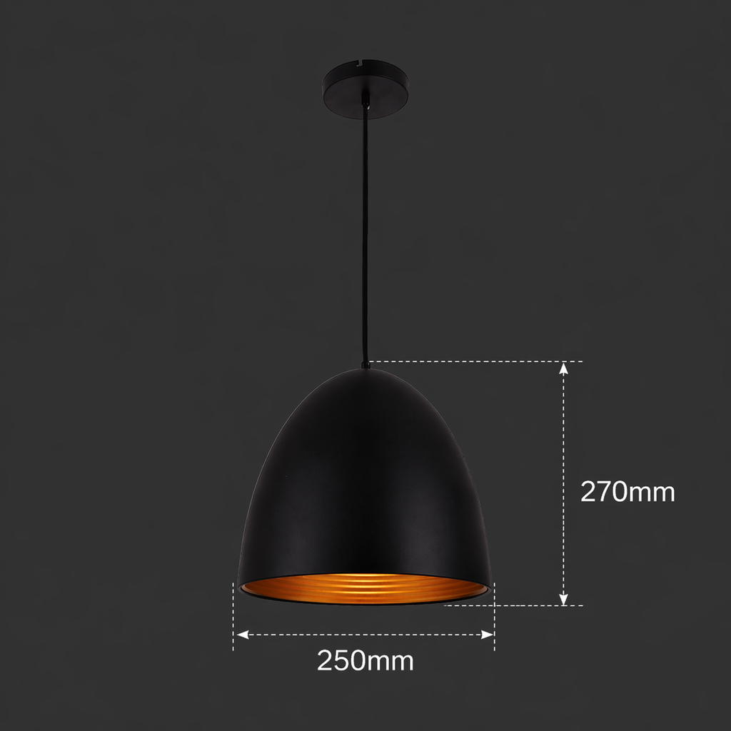 Midnight Capsule Black and Gold Pendant Light