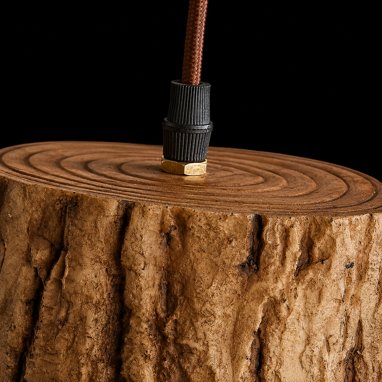 Bark Aura Rustic Wood-look Pendant Light