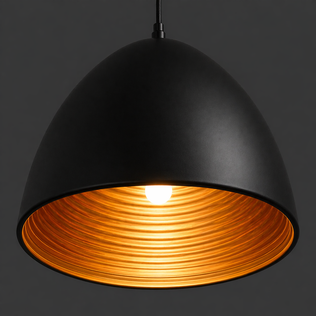 Midnight Capsule Black and Gold Pendant Light
