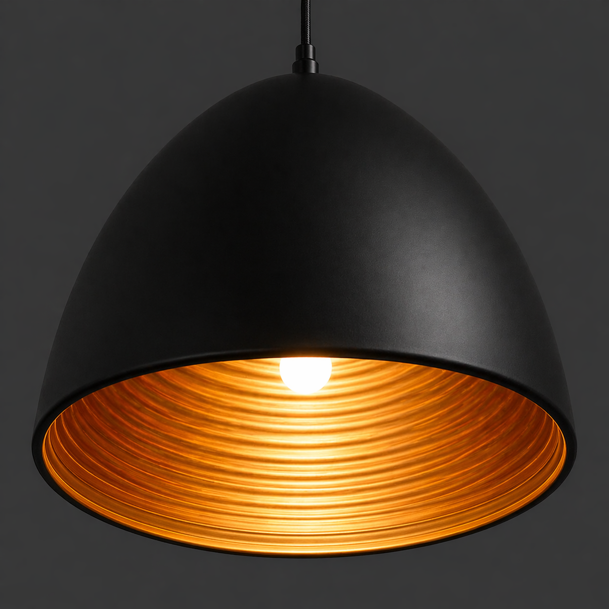 Midnight Capsule Black and Gold Pendant Light