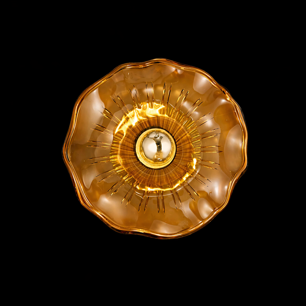 Petalia Amber Glass Wall Light
