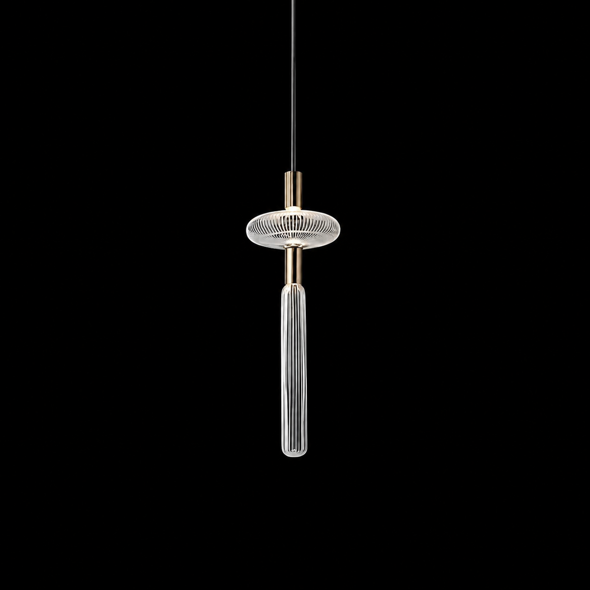 Modern Fluted Clear Glass Pendant Light