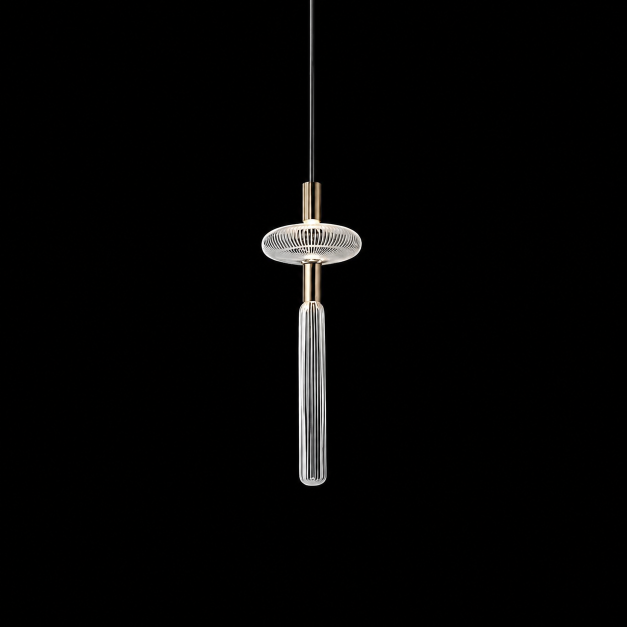 Modern Fluted Clear Glass Pendant Light