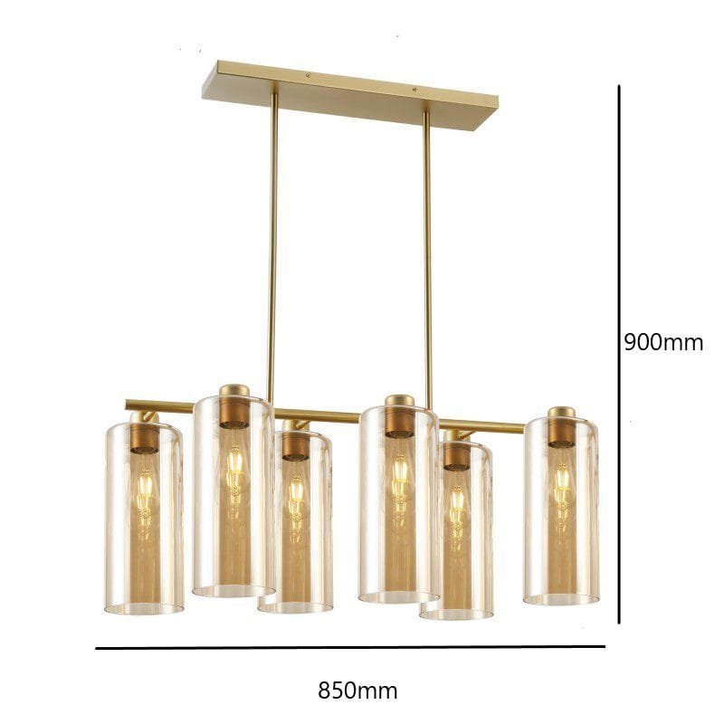 Smokey Lux (Gold) Glass Chandelier