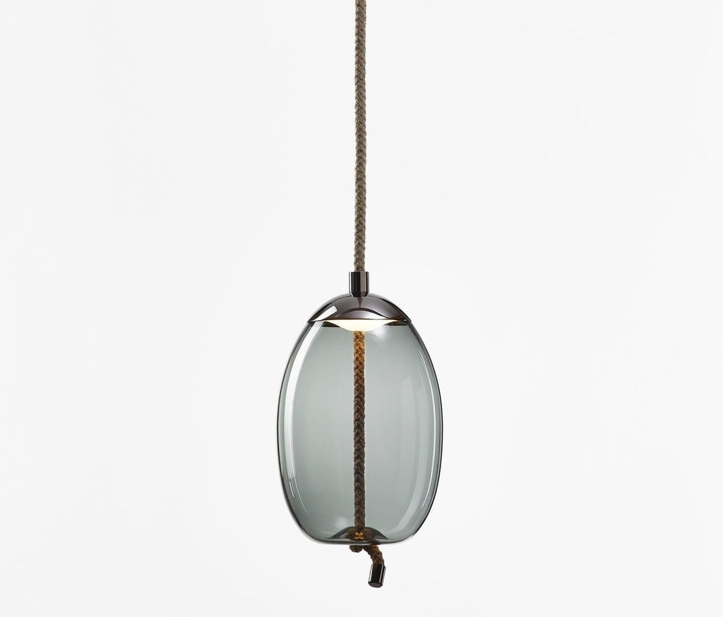 Aurorae Smoked Cluster-5 LED Glass Chandelier
