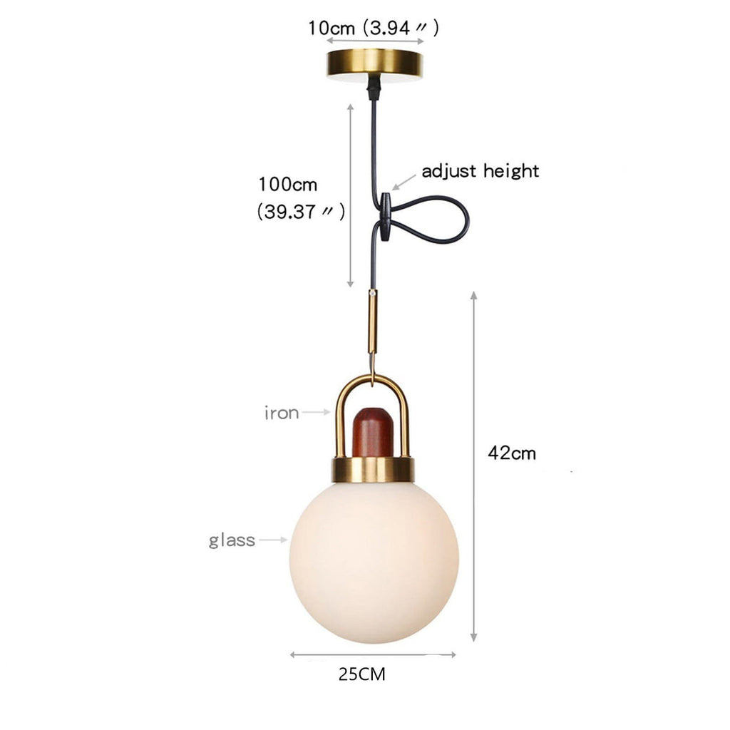 Full Moon Arc Glass Pendant Lamp