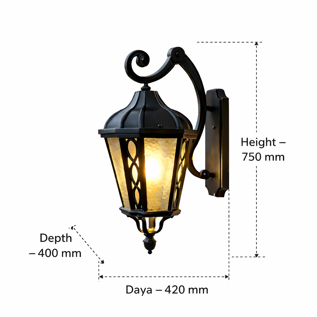 Arc Crest Entrance Wall Lantern Light