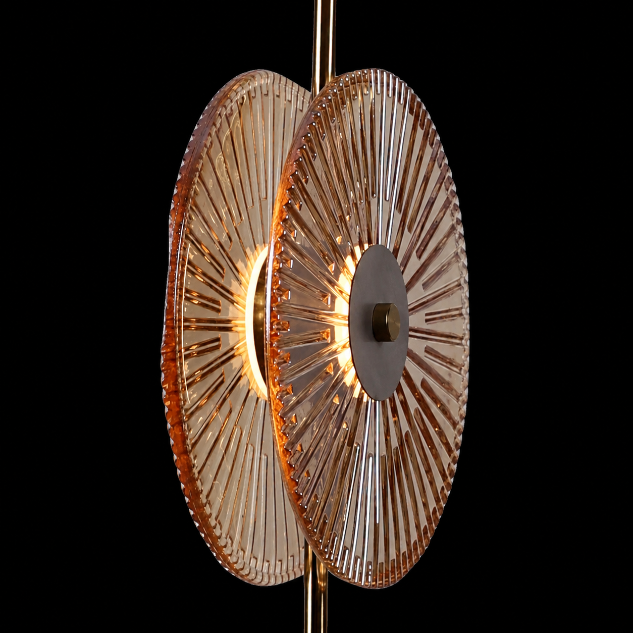 Solar Disc- Modern Fluted Glass Pendant Light