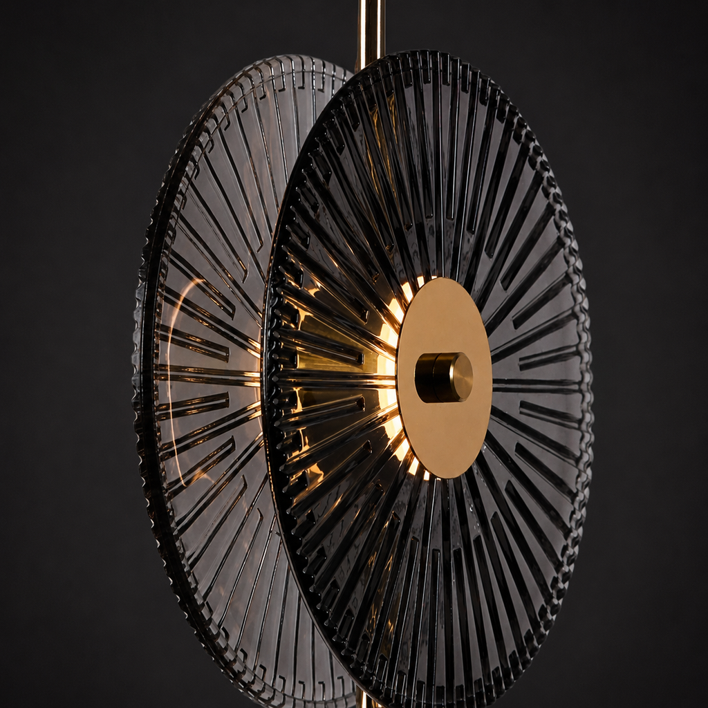 Lunar Disc- Modern Fluted Glass Pendant Light