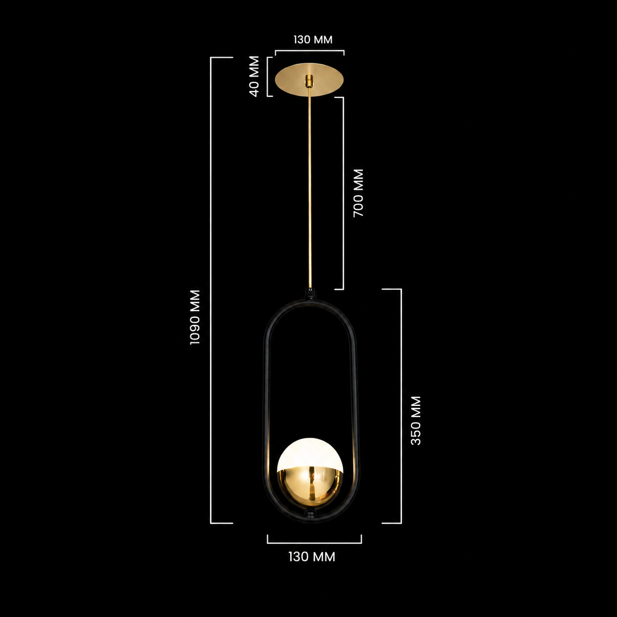 Orbit Halo Modern Oval Pendant Light