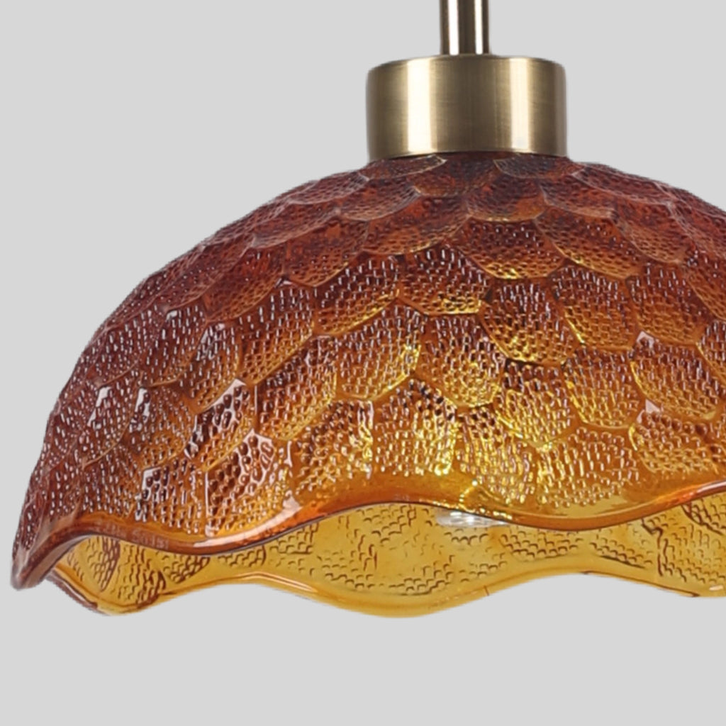 Amber Hive - Textured Glass Dome Pendant Light
