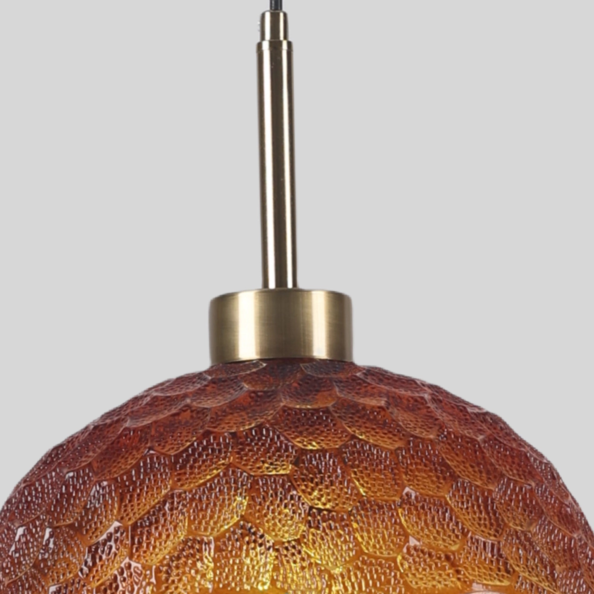 Amber Hive - Textured Glass Dome Pendant Light