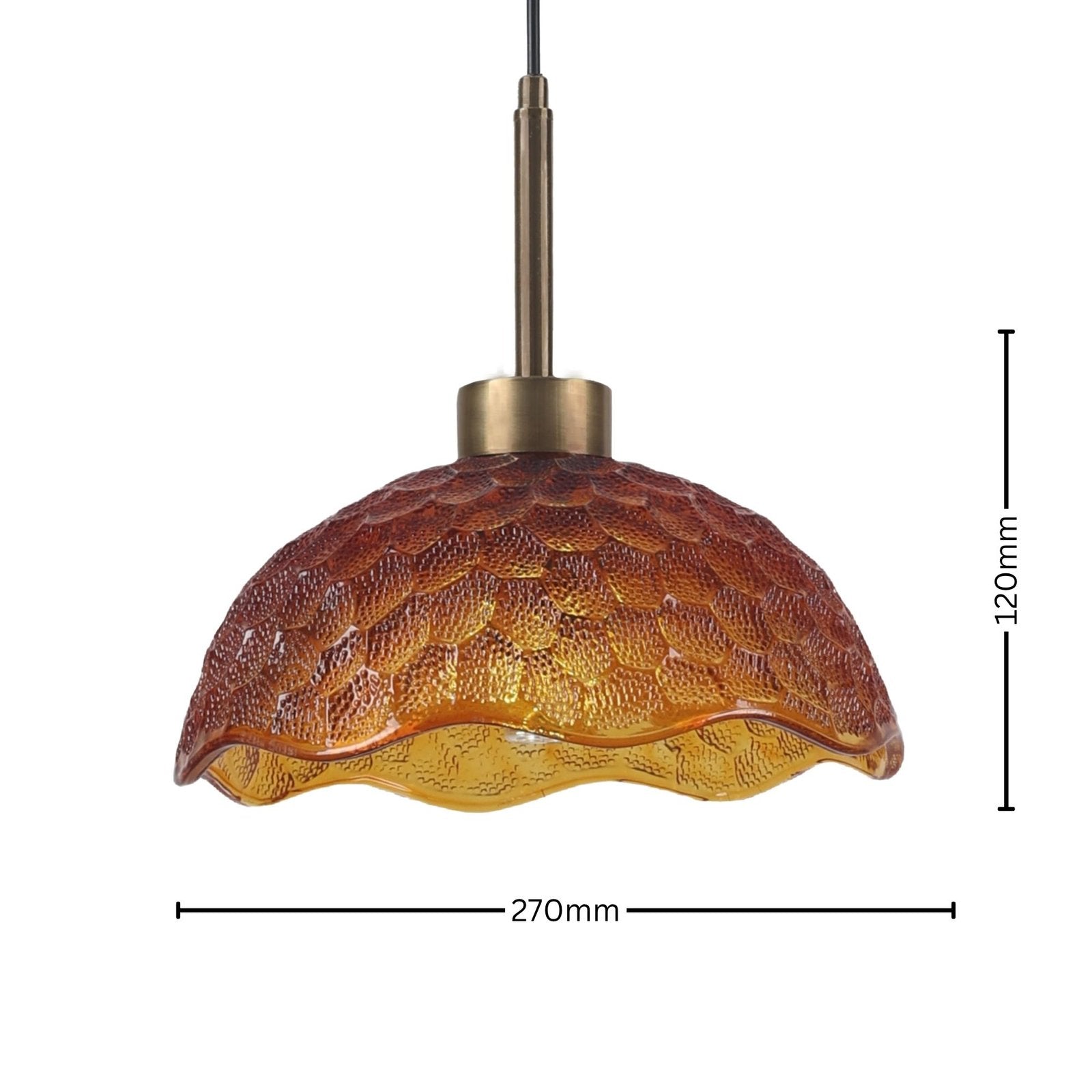 Amber Hive - Textured Glass Dome Pendant Light