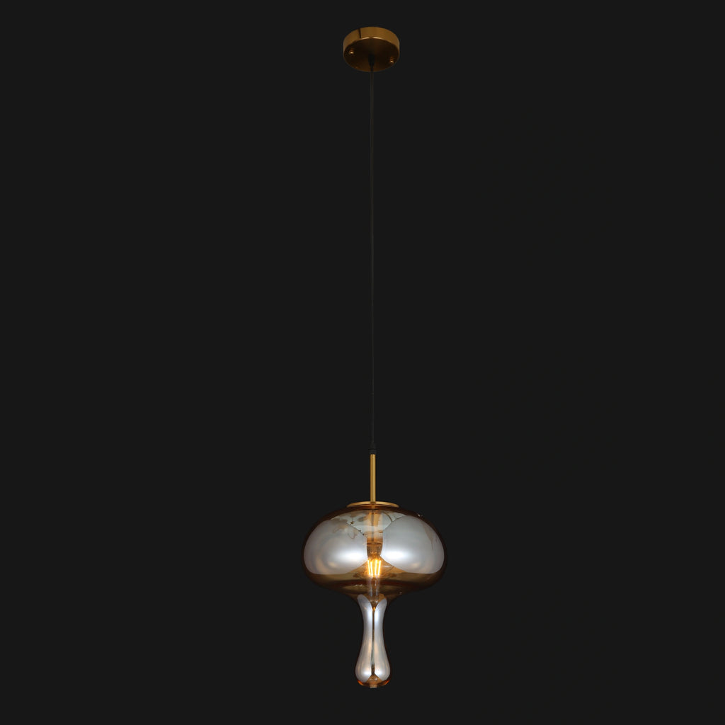 Ambered Flow Modern Amber Glass Pendant Light