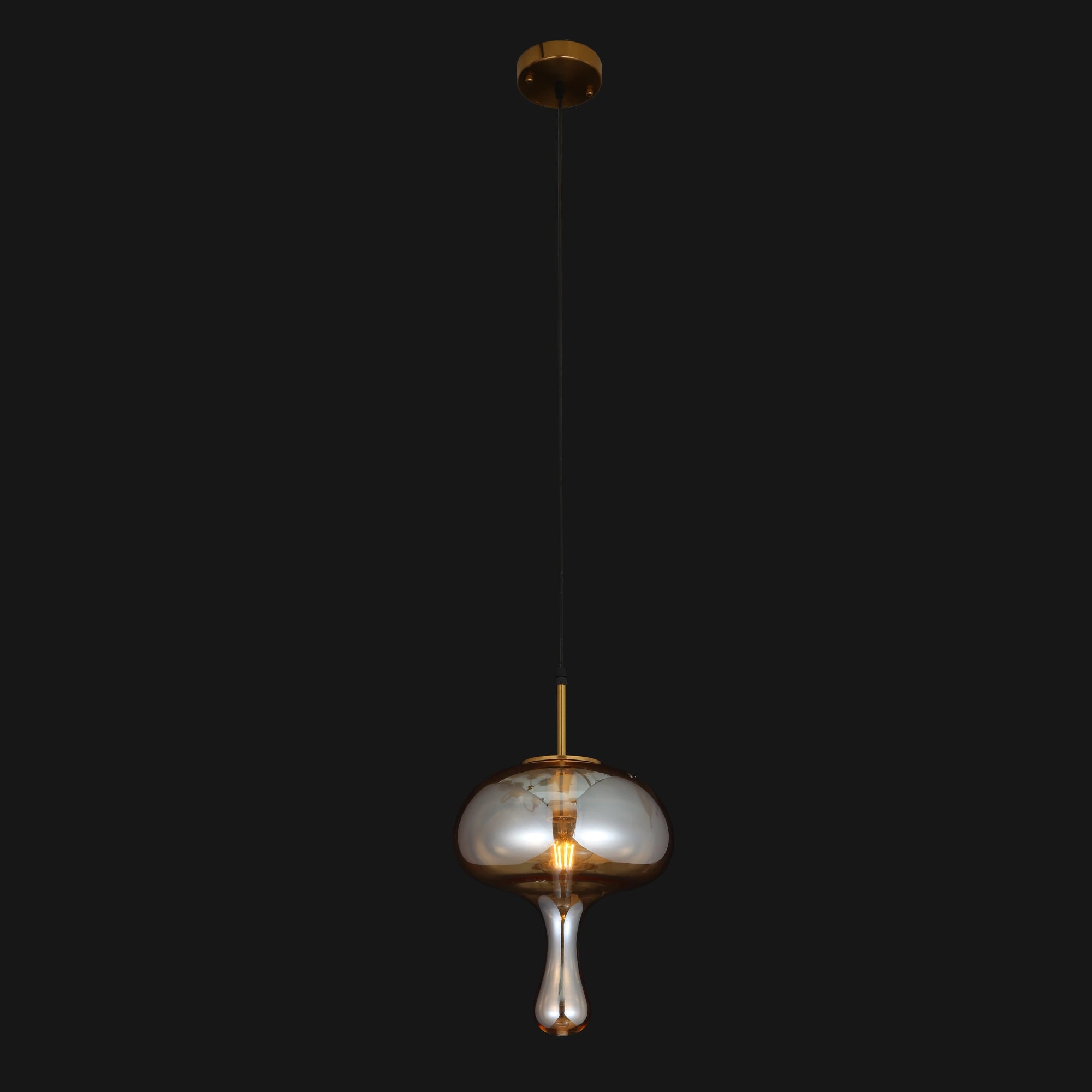 Ambered Flow Modern Amber Glass Pendant Light