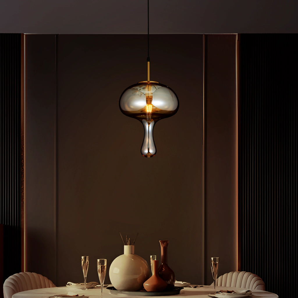 Ambered Flow Modern Amber Glass Pendant Light