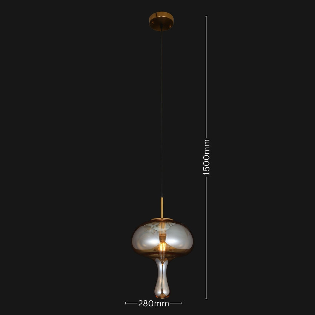 Ambered Flow Modern Amber Glass Pendant Light