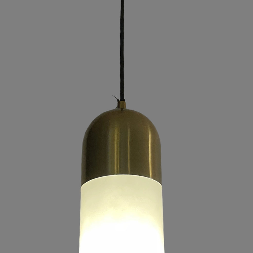 Aura Column Minimalist Gold and White Pendant Light