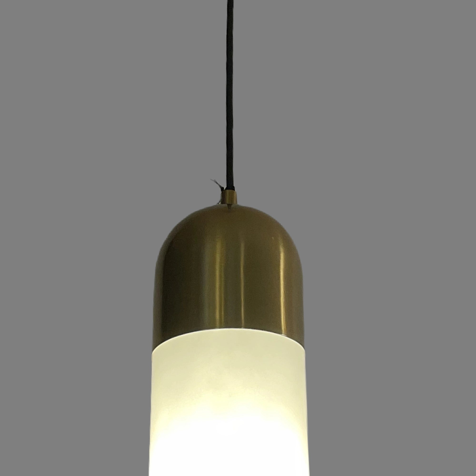 Aura Column Minimalist Gold and White Pendant Light
