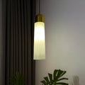Aura Column Minimalist Gold and White Pendant Light