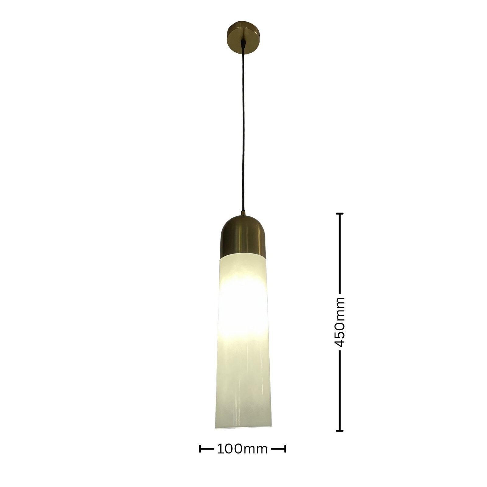 Aura Column Minimalist Gold and White Pendant Light