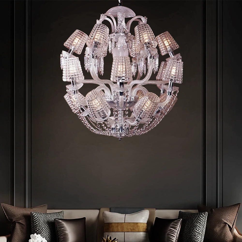 AuraSphere Crystal Luxury Modern Round Chandelier