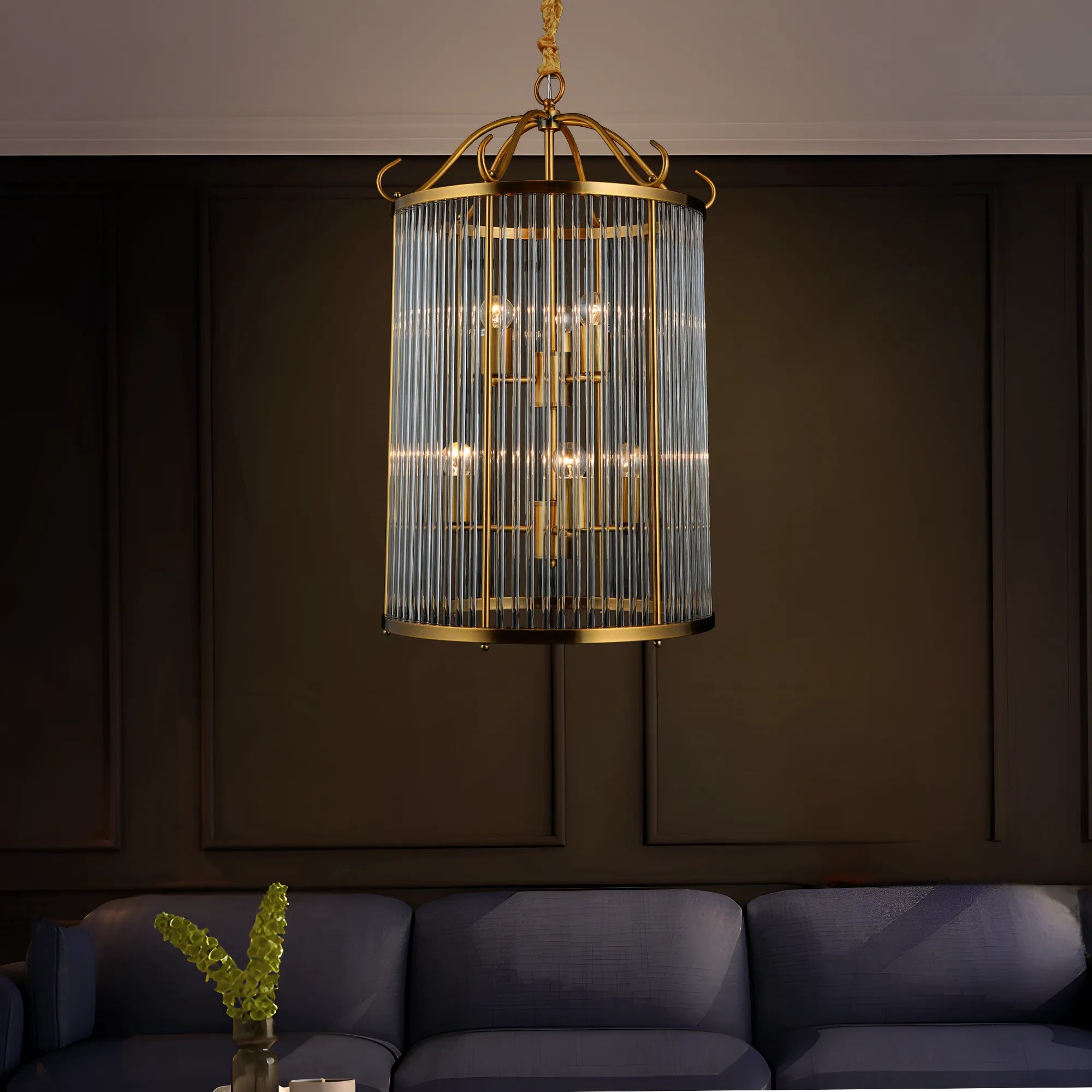 Aurelia Rods Contemporary Vertical Chandelier