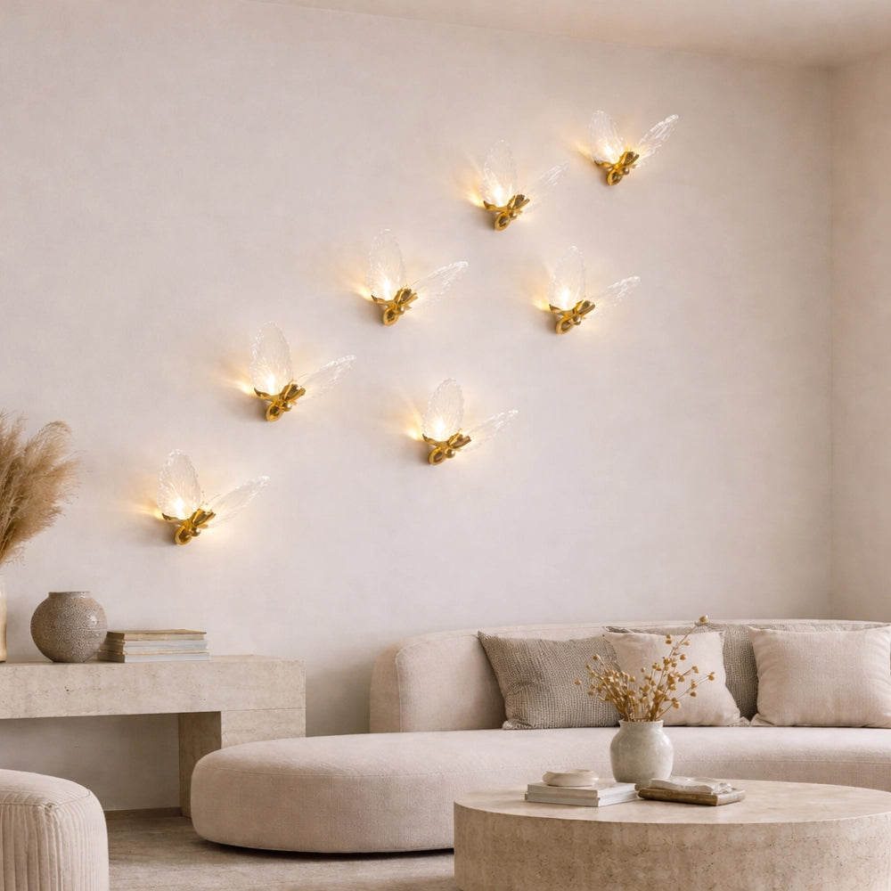 Aurora Moth Crystal Wall Sconce