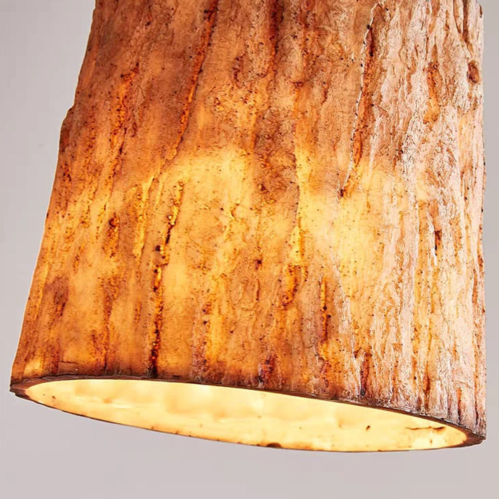 Bark Aura Rustic Wood-look Pendant Light