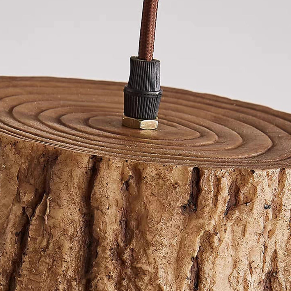Bark Aura Rustic Wood-look Pendant Light